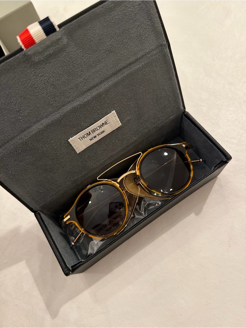 Thom Browne Round Sunglasses — Honey Tortoise / 12K Gold